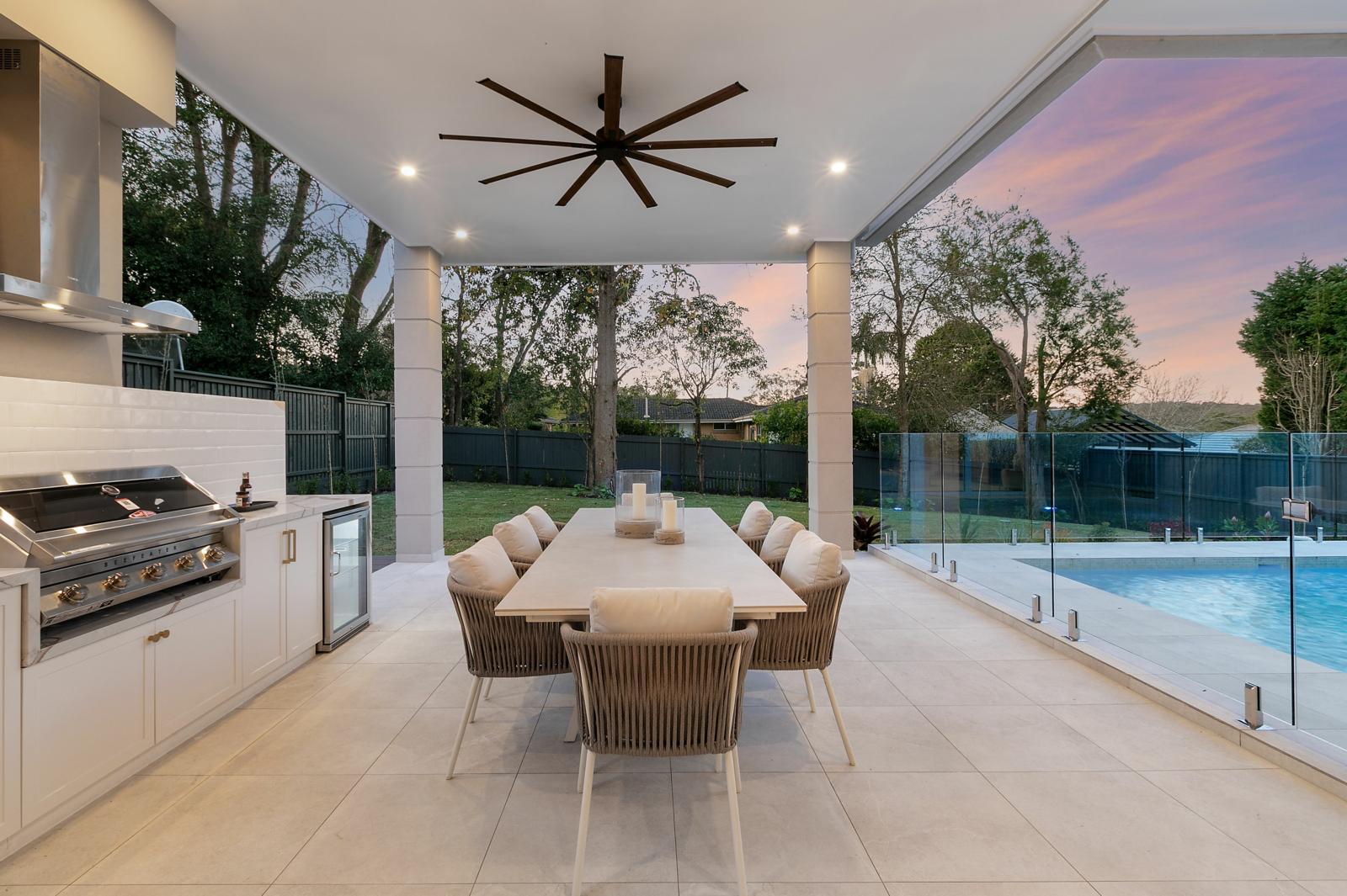 Outdoor alfresco area with feature lighting, from the Platinum Spark project gallery